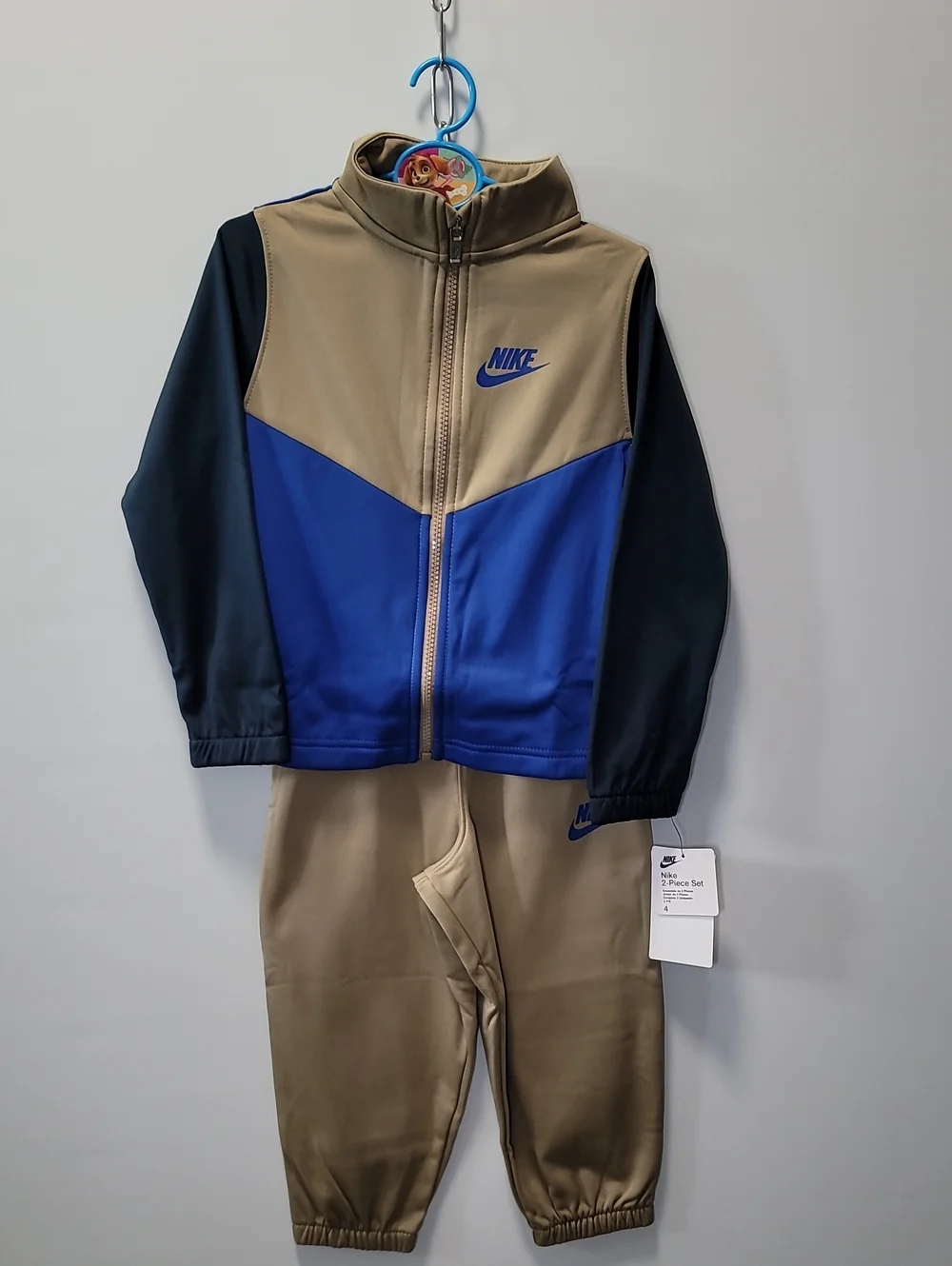 Nike Kids Tan, Blue & Black Colorblock Track Set